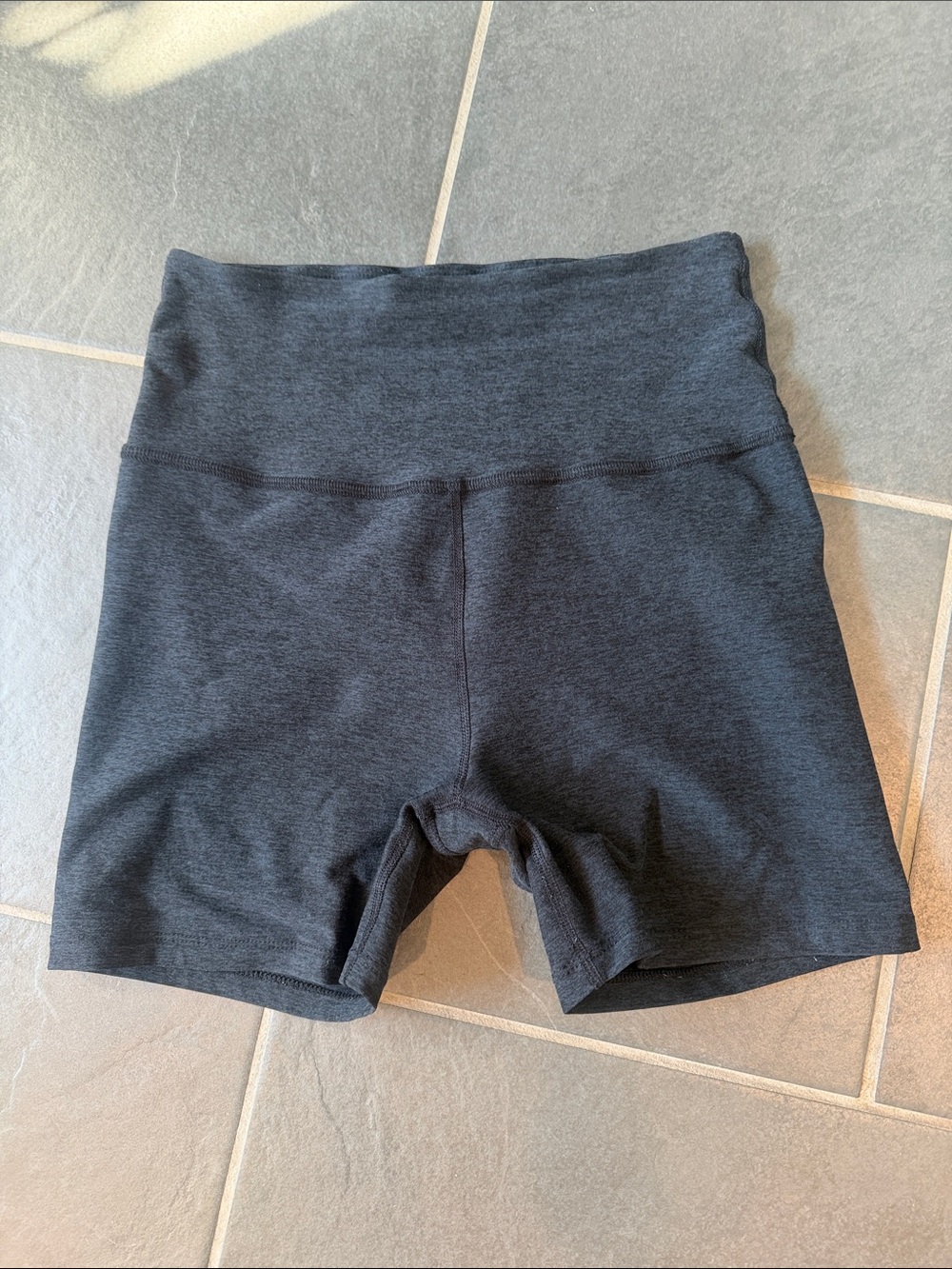 Beyond Yoga Charcoal Black High-Waist Bike Shorts